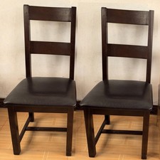 1 Pair Oak Lincoln Ladder Back Solid Oak Dining Chairs for Dining Room & Kitchen