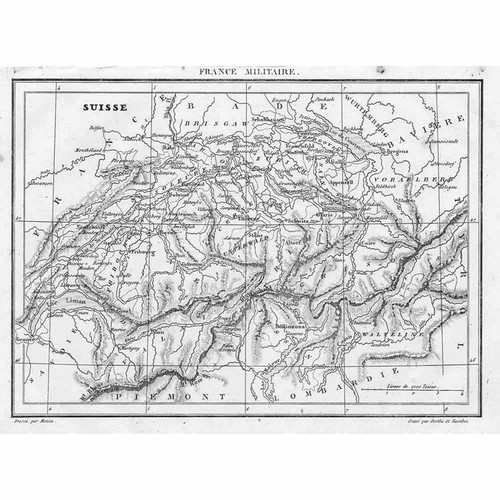 Switzerland antique map 1836 - antique,
