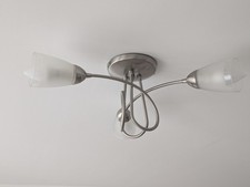 Two Homebase ceiling lights Nickel effect three arms 