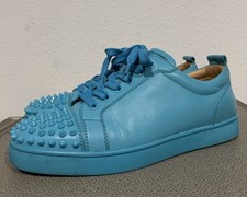 Christian Louboutin Louis Junior Spikes Turquoise Blue EU 40.5 US 7.5 (women 10)