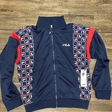 Fila Sport Gatti Track Jacket Medium Red White Blue Full Zip Colorblock NWT