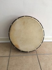 Large Shamanic Drum 16", Red Wood Frame, Woven Back, Bag Included, No Beater