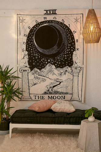 The moon tarot card tapestry - moon,