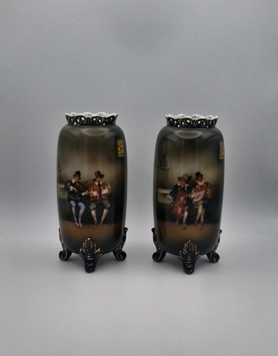 Pair antique porcelain vases - antique,