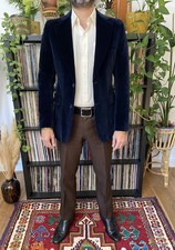 Vintage 1970s Navy Velvet Jacket