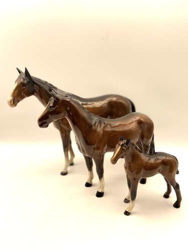 Three beautiful beswick horses - three,