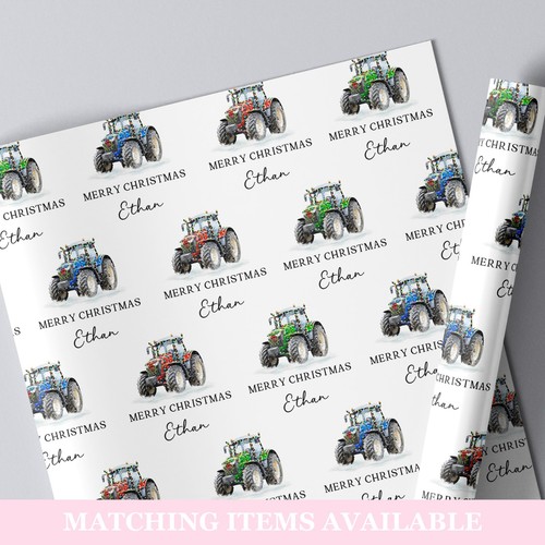 Personalised christmas tractor - personalised,