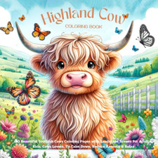 Highland Cow Coloring Book: 50