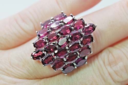 Silver ring rhodolite natural - rhodolite,