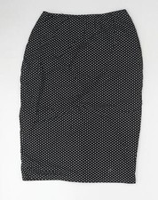 Baylis & Knight Womens Black Polka Dot Cotton Blend Skirt Size 12 Zi