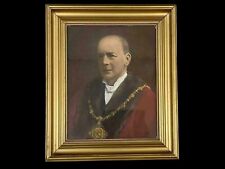 Antique Oil On Board Of A.Roberts JP Mayor Of Clitheroe Albert Abram Gittleson