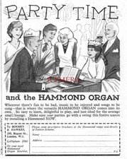 HAMMOND ORGAN 'Party Time' ADVERT Original Vintage 1960 Print Ad 692/104
