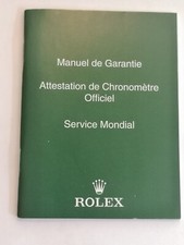 ROLEX Manuel de Garantie