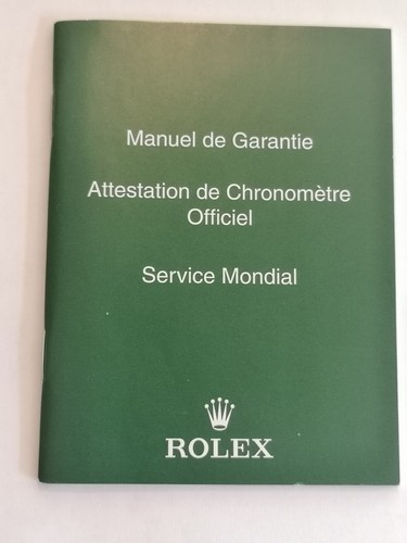 Rolex manuel garantie - rolex,