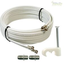10m Cable For SKY+ HD / Q  Twin shotgun in White TV Satellite coax cable