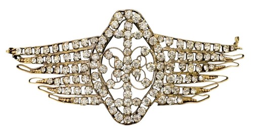 Antique rhinestone oval center - antique,