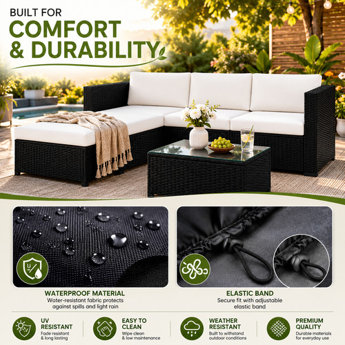 Rattan garden furniture corner - rattan,