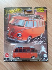 Hot Wheels 1967 Volkswagen Samba Bus- Boulevard Premium - Orange - Real Rides