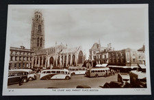 The Stump and Market Place Boston - Lincolnshire Real Photo Tuck Postcard