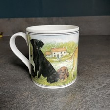  Ashley Countryside black yellow chocolate Labrador Retriever bone china  mug 