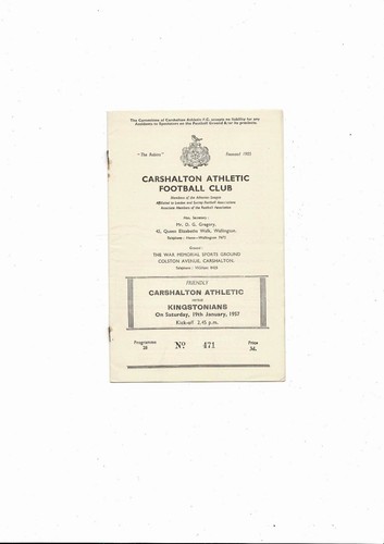Carshalton athletic - carshalton, v