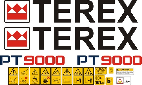 Terex pt9000 dumper decal set - terex,