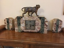 French Art Deco Marble Clock