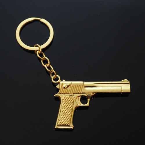 Gold gun keychain weapon - keychain,