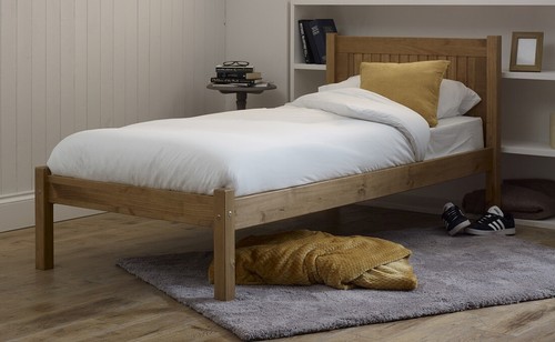 Antique honey pine bed