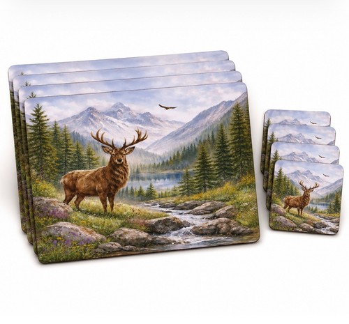 Stag deer placemats coasters - stag,