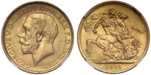 George 1917 sovereign - george,