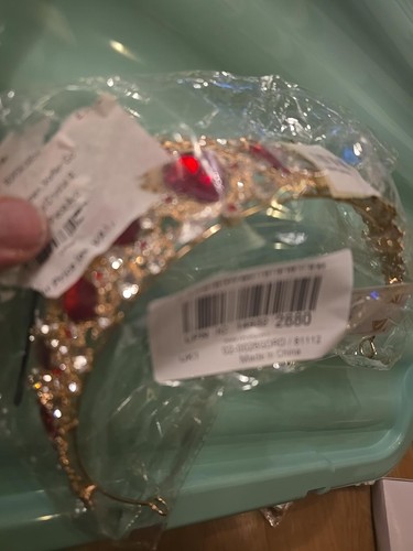 Womens red gold metal tiara - red,