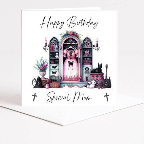 Gothic birthday card mum - birthday,