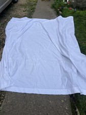 Large Linen Cotton Tablecloth White Embroidery HUGE