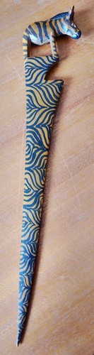 Hand carved wooden zebra - hand-carved,