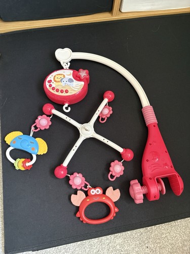 Pink baby cot mobile with - baby,