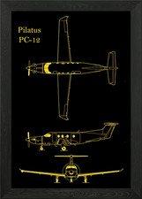 Pilatus PC12 Blueprint Framed