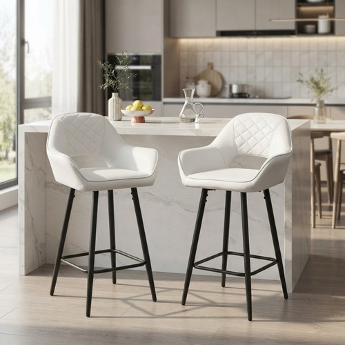Contemporary white barstools - white,