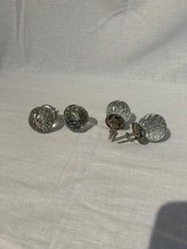 Two Pairs (4) round crystal