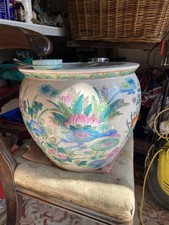 A Very Large Chinese late 19th early 20th century Ceramic goldfish bowl 