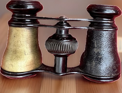 Antique french brass leather - brass,