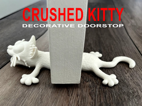 Crushed kitty door stop - door, —