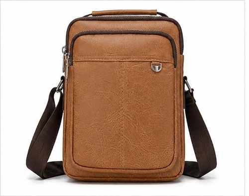 Men leather messenger bag - men's,