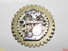 steampunk badge brooch pin spanner cog gearwheel engineer mechanical pulley