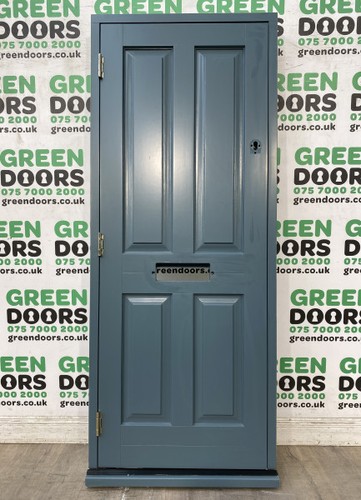Narrow timber front door - front, thin