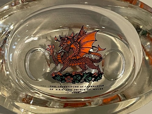 Vintage dragon glass - glass, dish