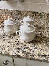 3 x Le Creuset Cream Stoneware