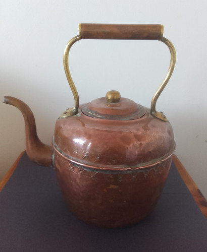 Antique copper and brass - antique, tea