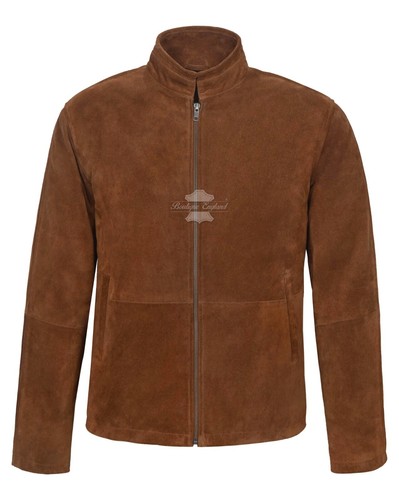 Mens leather jacket cow suede - mens,