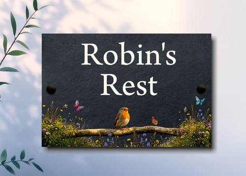 Robin butterfly slate house - butterfly,